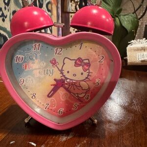 Hello Kitty Pink Heart-Shaped Clock